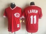 Cincinnati Reds #11 Barry Larkin Mitchell And Ness Red Throwback Stitched Jersey