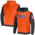 Denver Broncos X Darius Rucker Collection Orange Charcoal Colorblock Pullover Hoodie