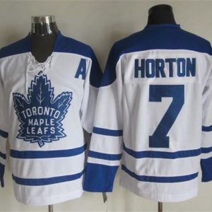 Maple Leafs #7 Tim Horton White CCM Throwback Winter Classic Stitched Jersey
