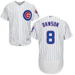 Cubs #8 Andre Dawson White(Blue Strip) Flexbase Authentic Collection Stitched Jersey