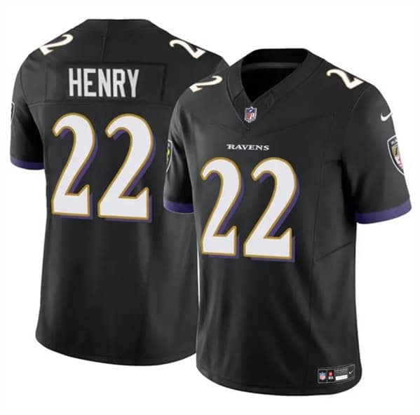Baltimore Ravens #22 Derrick Henry 2023 F.U.S.E. Black Vapor Limited Jersey