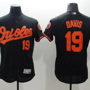 Orioles #19 Chris Davis Black Flexbase Authentic Collection Stitched Jersey