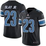 Lions #23 Darius Slay JR Black Stitched Limited Rush Nike Jersey