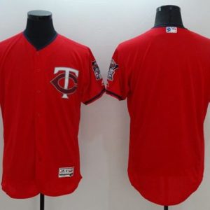 Twins Blank Red Fashion Stars Stripes Flexbase Authentic Stitched Jersey