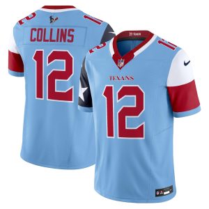 Houston Texans #12 Nico Collins Blue 2024 F.U.S.E V5 Stitched Limited Jersey