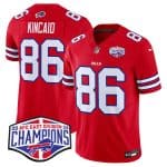 Buffalo Bills #86 Dalton Kincaid Red 2024-25 F.U.S.E. AFC East Division Champions Patch Limited Stitched Jersey