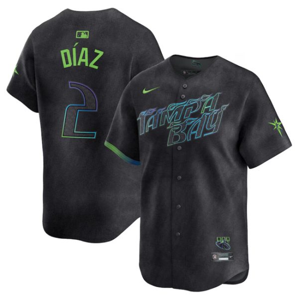 Tampa Bay Rays #2 Yandy D¨ªaz Charcoal 2024 City Connect Limited Stitched Jersey
