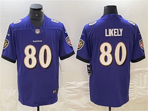 Baltimore Ravens #80 Isaiah Likely Purple Vapor Limited Stitched Jersey