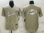 Los Angeles Dodgers Cream Team Big Logo Cool Base Stitched Jersey