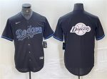 Los Angeles Dodgers Team Big Logo Black Fashion Stitched Jersey