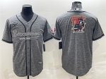 Tampa Bay Buccaneers Gray Team Big Logo With Patch Cool Base Stitched Baseball Jersey