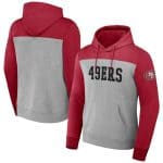 San Francisco 49ers X Darius Rucker Collection Heather Gray ColorBlocked Pullover Hoodie