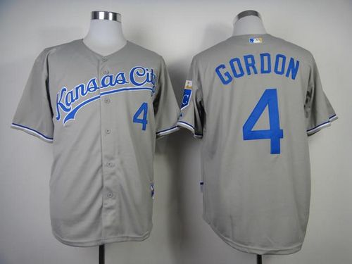 Royals #4 Alex Gordon Grey Cool Base Stitched Jersey