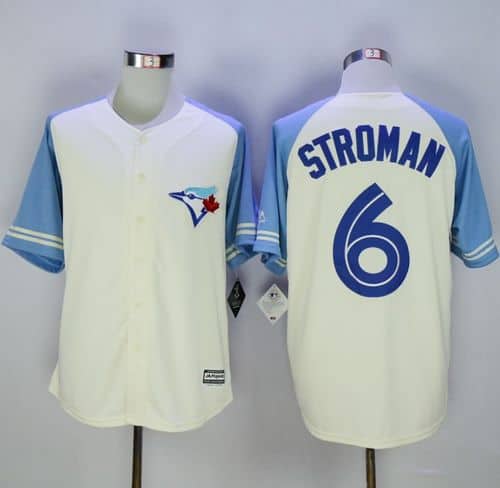 Blue Jays #6 Marcus Stroman Cream Blue Exclusive New Cool Base Stitched Jersey