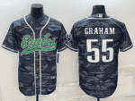 Philadelphia Eagles #55 Brandon Graham Grey Camo With Patch Cool Base Stitched Baseball Jersey