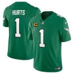 Philadelphia Eagles #1 Jalen Jurts Kelly Green 2025 F.U.S.E. With 4-Star C Patch Vapor Untouchable Limited Throwback Stitched Jersey