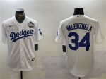 Los Angeles Dodgers #34 Toro Valenzuela White 2024 World Series Cool Base Stitched Jersey