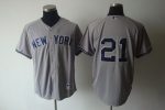 Yankees #21 Paul O'Neill Grey Stitched Jersey