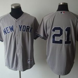 Yankees #21 Paul O'Neill Grey Stitched Jersey