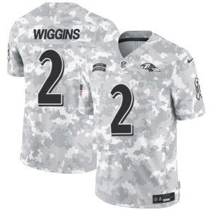 Baltimore Ravens #2 Nate Wiggins 2024 F.U.S.E. Arctic Camo Salute To Service Limited Stitched Jersey