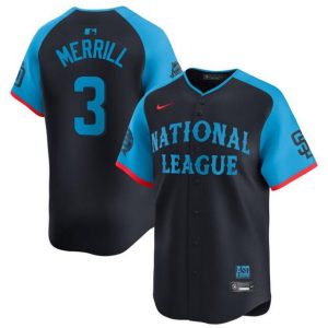 National League #3 Jackson Merrill Navy 2024 All-Star Limited Stitched Jersey