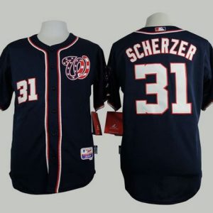 Nationals #31 Max Scherzer Navy Blue Cool Base Stitched Jersey