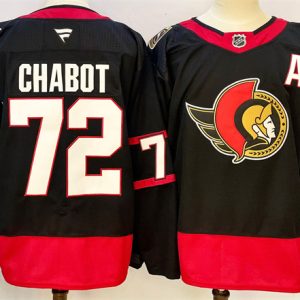 Ottawa Senators #72 Thomas Chabot Black 2024-25 With C Patch Home Stitched Jersey