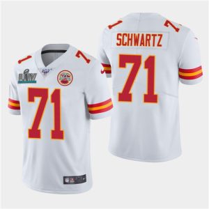 Chiefs #71 Mitchell Schwartz White Super Bowl LIV Vapor Untouchable Limited Stitched Jersey