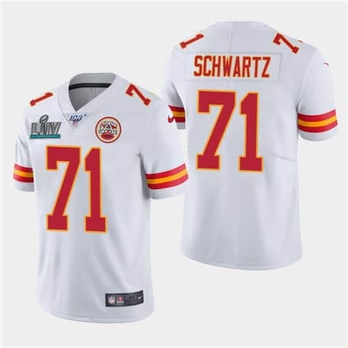 Chiefs #71 Mitchell Schwartz White Super Bowl LIV Vapor Untouchable Limited Stitched Jersey
