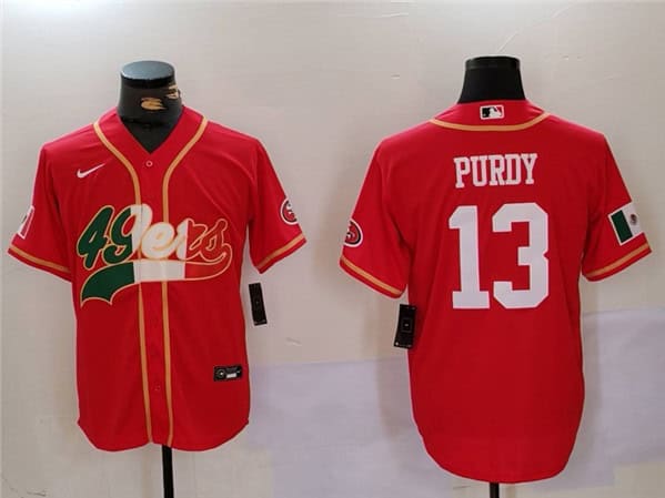 San Francisco 49ers #13 Brock Purdy Red Mexico With Patch Stitched Jersey