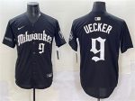 Milwaukee Brewers #9 Bob Uecker Black 'Gothic 414 Shadows Edition' Vapor Premier Limited Stitched Jersey
