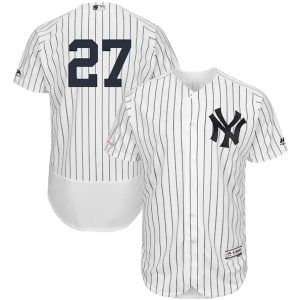 New York Yankees #27 Giancarlo Stanton White Flex Base Stitched Jersey