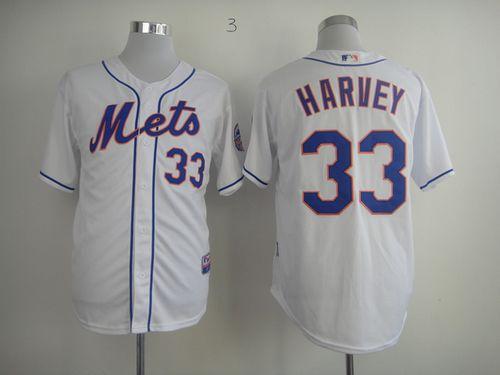 Mets #33 Matt Harvey White Cool Base Stitched Jersey