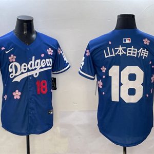 Los Angeles Dodgers #18 ɽ±¾ÓÉÉì Royal 2025 Tokyo Series Limited Stitched Jersey