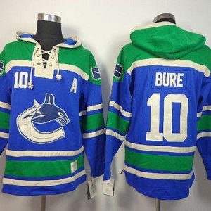 Canucks #10 Pavel Bure Blue Sawyer Hooded Sweatshirt Stitched Jersey