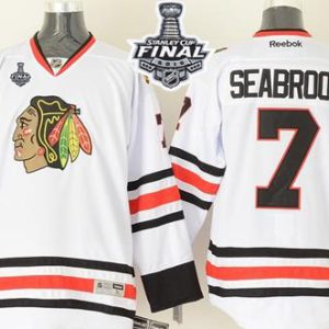 Blackhawks #7 Brent Seabrook White 2015 Stanley Cup Stitched Jersey
