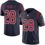Texans #28 Alfred Blue Navy Blue Stitched Limited Rush Nike Jersey