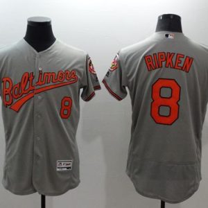 Orioles #8 Cal Ripken Grey Flexbase Authentic Collection Stitched Jersey