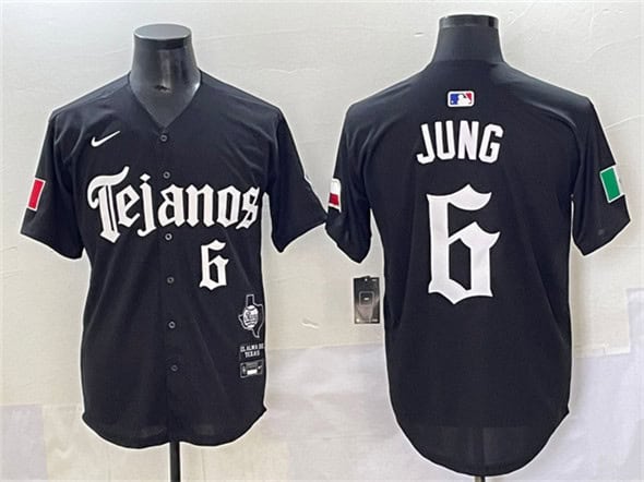 Texas Rangers #6 Josh Jung Black Mexico 2025 Vapor Premier Limited Stitched Jersey