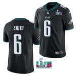 Philadelphia Eagles #6 DeVonta Smith Black Super Bowl LVII Patch Vapor Untouchable Limited Stitched Jersey