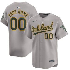 Oakland Athletics Custom Gray Away Limited Stitched Jersey
