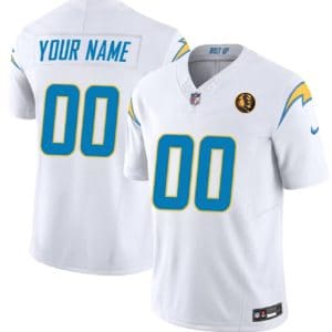 Los Angeles Chargers Custom White 2023 F.U.S.E. With John Madden Patch Vapor Limited Stitched Jersey