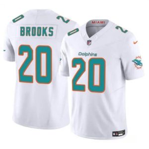 Miami Dolphins #20 Jordyn Brooks White 2024 F.U.S.E Vapor Limited Stitched Jersey