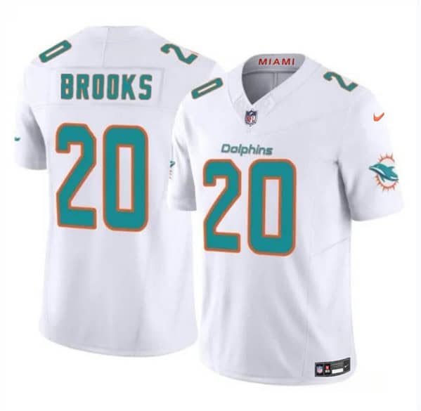 Miami Dolphins #20 Jordyn Brooks White 2024 F.U.S.E Vapor Limited Stitched Jersey