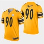 Pittsburgh Steelers #90 T. J. Watt Gold Inverted Legend Stitched Jersey