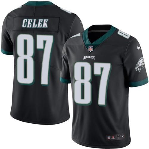 Eagles #87 Brent Celek Black Stitched Limited Rush Nike Jersey