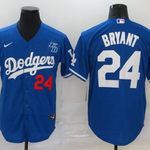 Los Angeles Dodgers #24 Kobe Bryant Blue 2020 KB Patch Cool Base Stitched Jersey