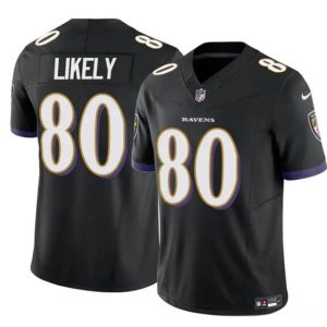 Baltimore Ravens #80 Isaiah Likely Black 2023 F.U.S.E. Vapor Limited Stitched Jersey