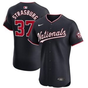 Washington Nationals #37 Stephen Strasburg Navy Alternate Elite Stitched Jersey