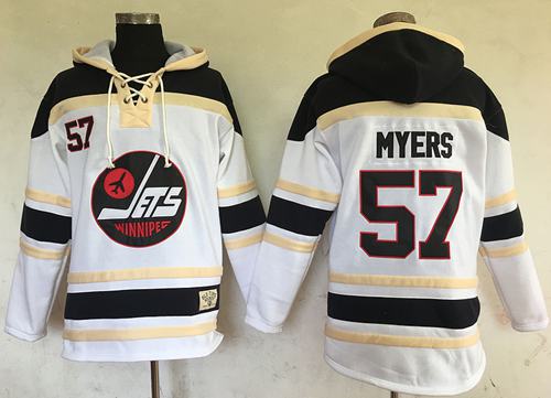 Jets #57 Tyler Myers White Sawyer Hooded Sweatshirt Stitched Jersey